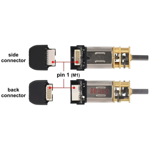 Pololu 5:1 マイクロメタルギアモーター MP 6V 12 CPR エンコーダー、バックコネクタ付き