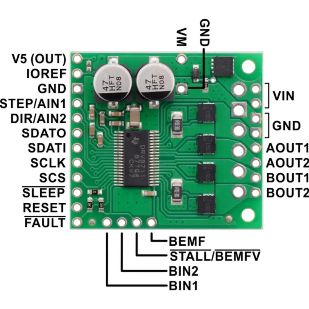Pololu 8-50V 4Aハイパワーステッピングモータードライバー36v4