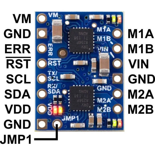 Pololu Motoron M2T256 デュアルI2Cモータコントローラ (はんだ付け済み ヘッダピン付き)