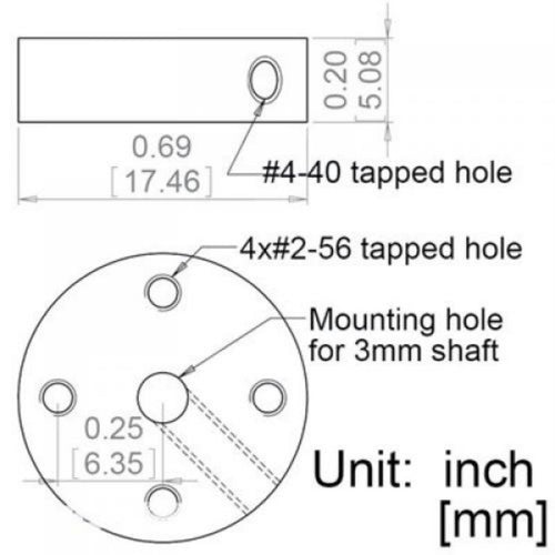 Pololu ユニバーサルアルミ 3mm マウントハブ（2～56）