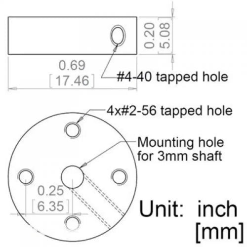 Pololu ユニバーサルアルミ 3mm マウントハブ（2～56）