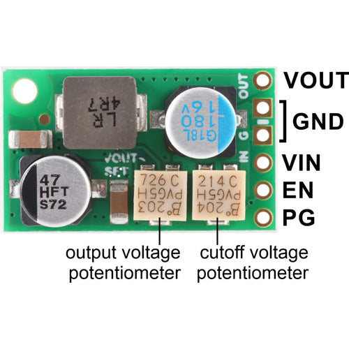 Pololu 1.4-7V、3.4A 微調整降圧電圧レギュレータ（調整可能な低電圧カットオフ付き）D30V30MALCMA