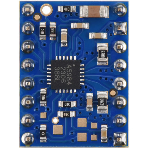 Pololu A5984 ステッピング モーター ドライバー キャリア、固定 1A@5V / 660mA@3.3V、ブルー エディション (はんだ付けヘッダー ピン)