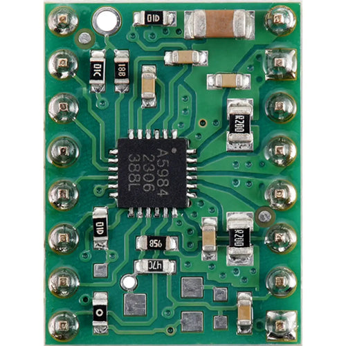 Pololu A5984 ステッピング モーター ドライバー キャリア、固定 750mA@5V / 500mA@3.3V (はんだ付けされたヘッダー ピン)