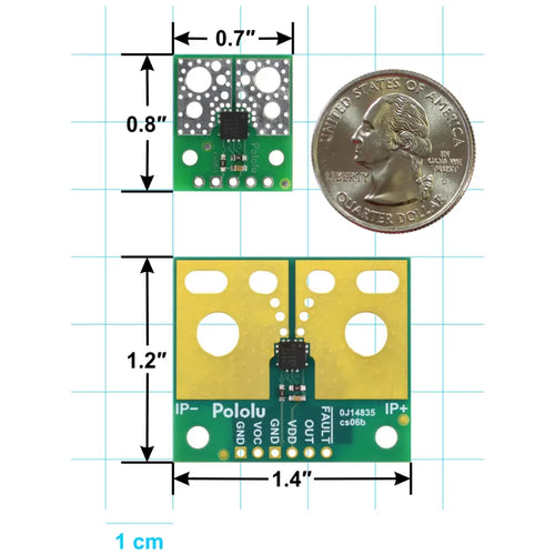 Pololu ACS37220LEZATR-150B3 電流センサー コンパクトキャリア -150A ～ +150A、3.3V
