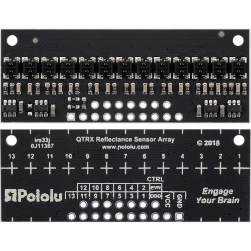 Pololu QTRX-HD-13RC 反射率センサーアレイ: 13 チャンネル、4mm ピッチ、RC 出力、低電流