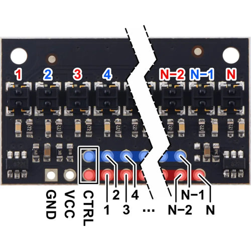 Pololu QTRX-HD-13RC 反射率センサーアレイ: 13 チャンネル、4mm ピッチ、RC 出力、低電流