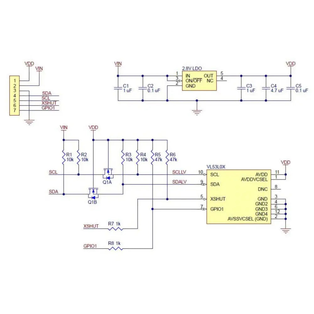 ToF レンジファインダセンサブレークアウトボード、電圧レギュレータ付 -  VL53L0X
