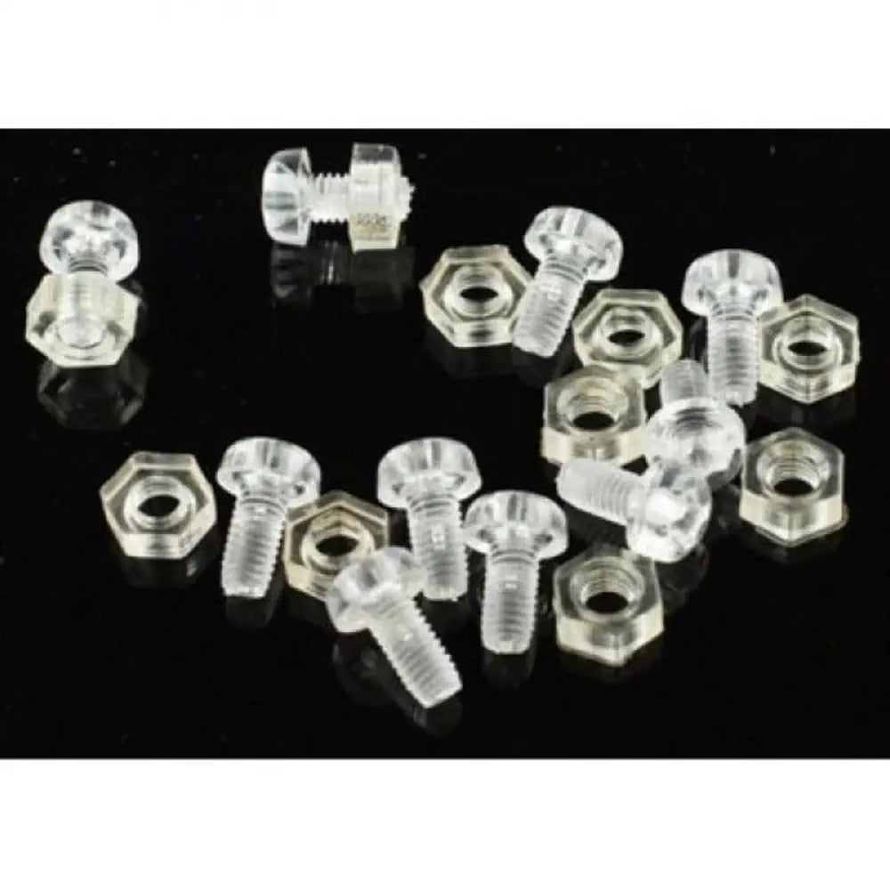 M3 × 6mm クリアナイロン製 ネジ および ナット（10）