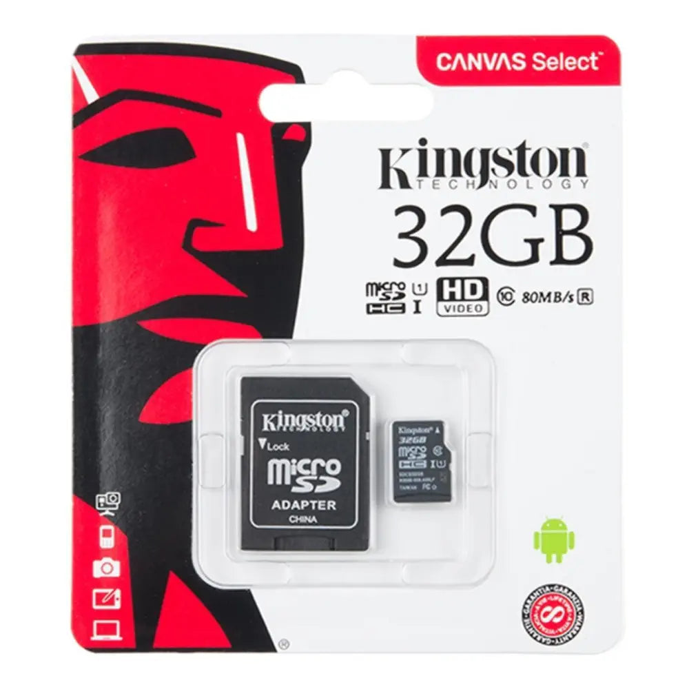 Kingston 32GB SD / MicroSDメモリカード、アダプタ付き