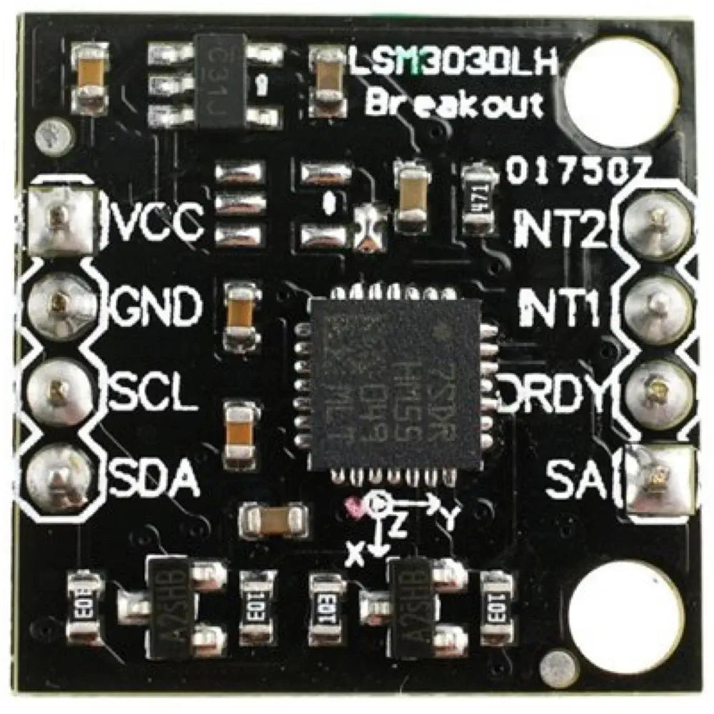 LSM303 傾斜補償 3軸コンパス