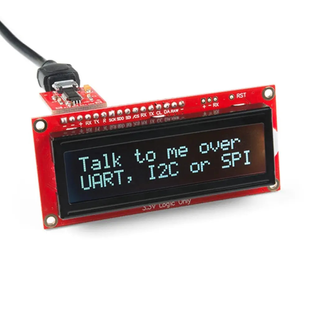 SparkFun 16x2文字LCDディスプレイブラック、RGB 3.3V