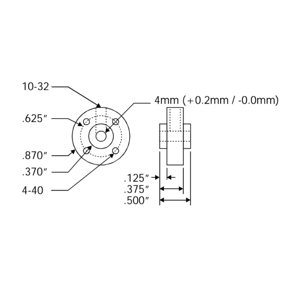 Lynxmotion HUB-03 ユニバーサル ハブ - 4mm (ペア)