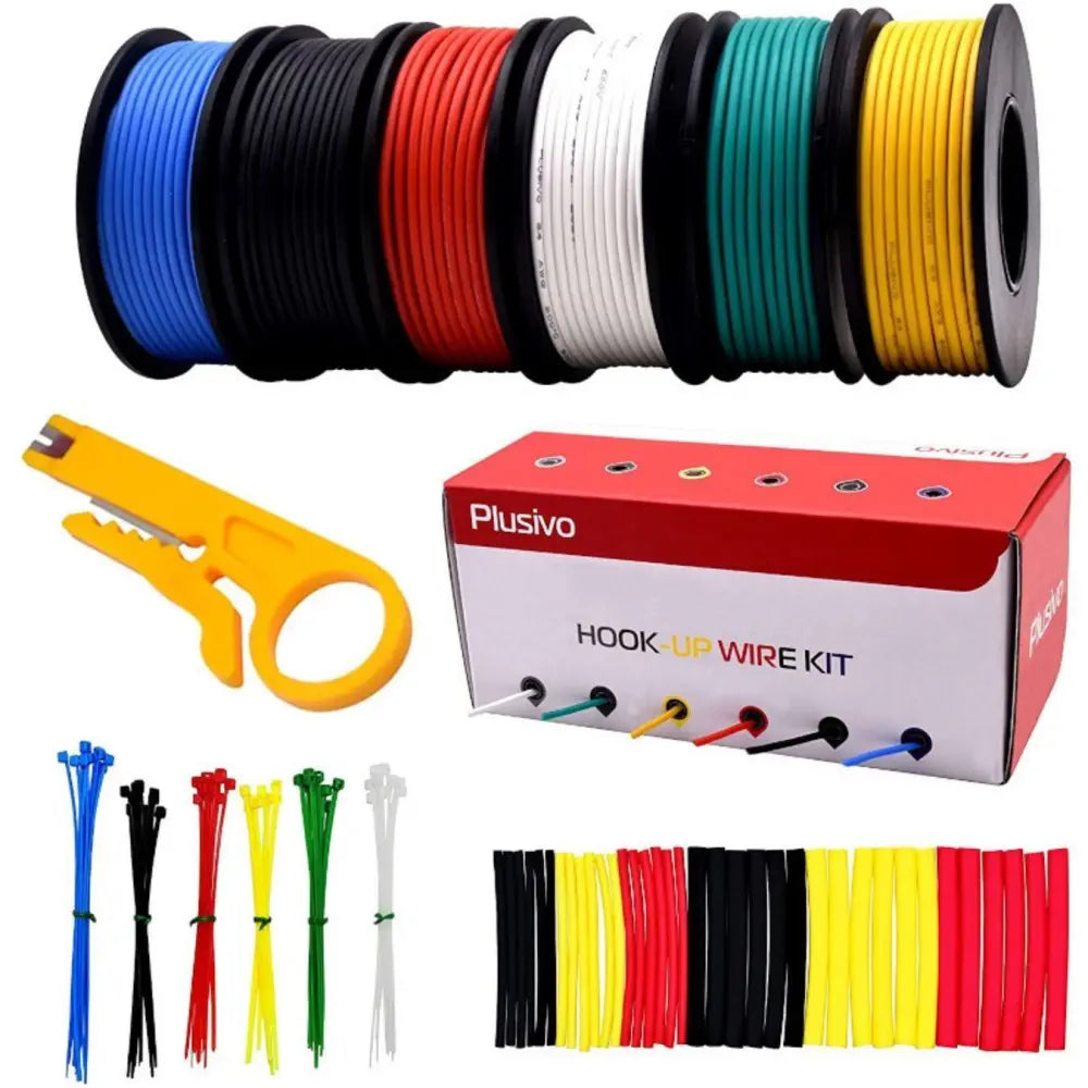 Plusivo 24AWG 配線用 線材キット - 6色 (各9m)