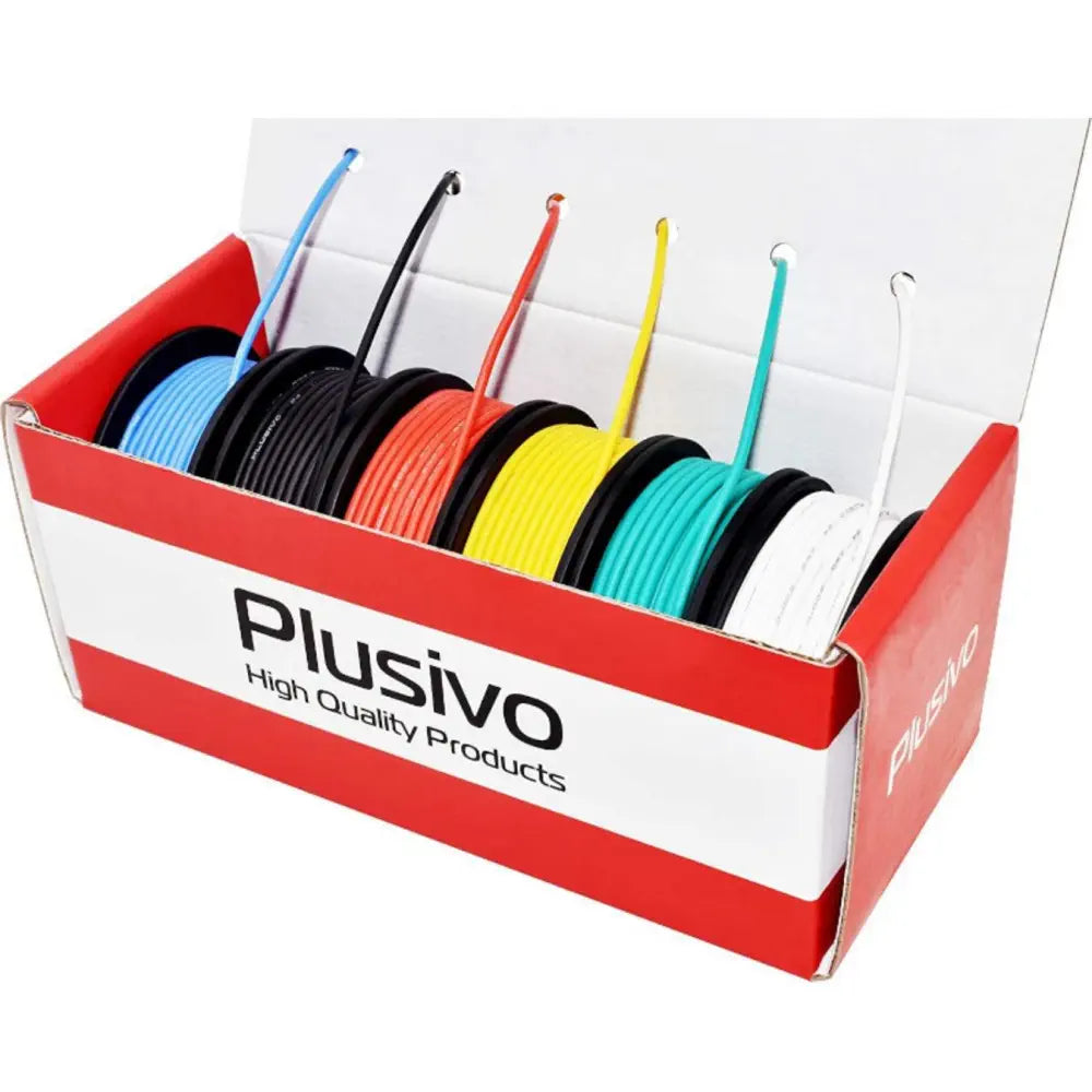 Plusivo 24AWG 配線用 線材キット - 6色 (各9m)