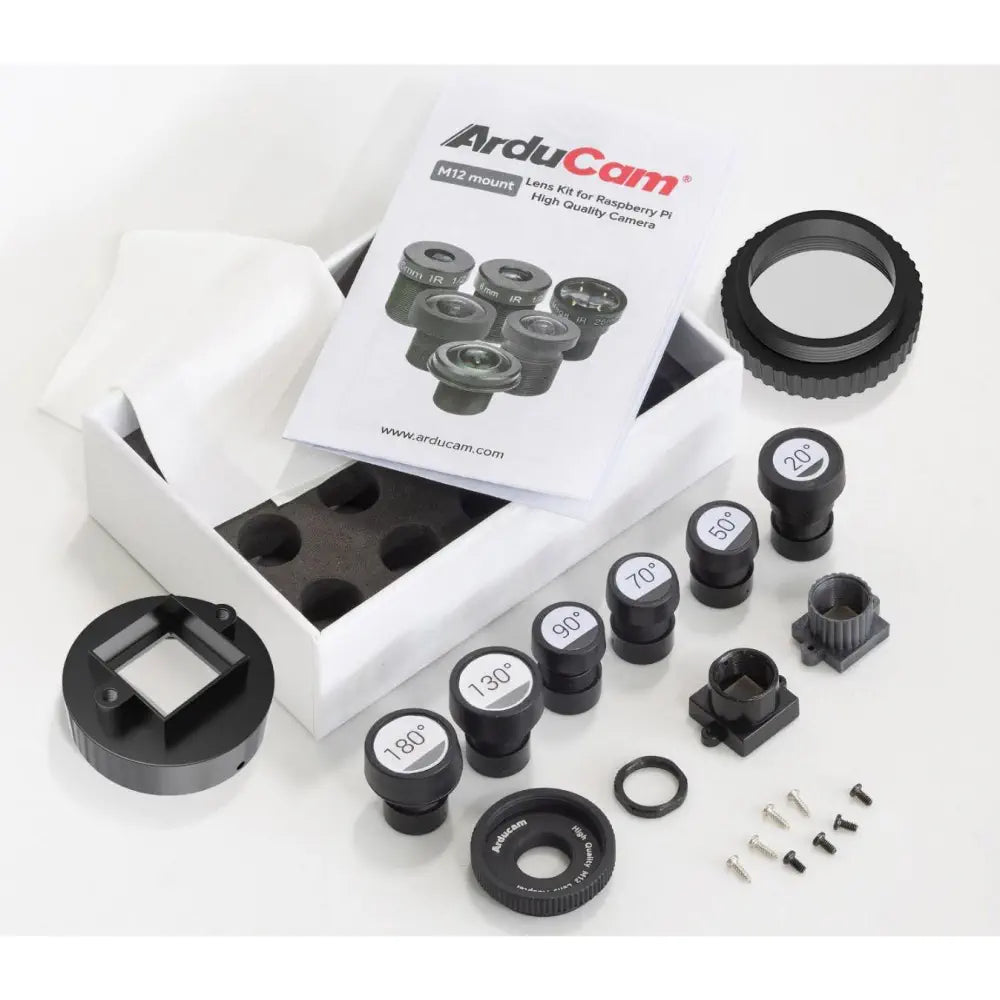 ArduCam HQカメラ用 M12レンズキット 視野角20～180°（6個パック）