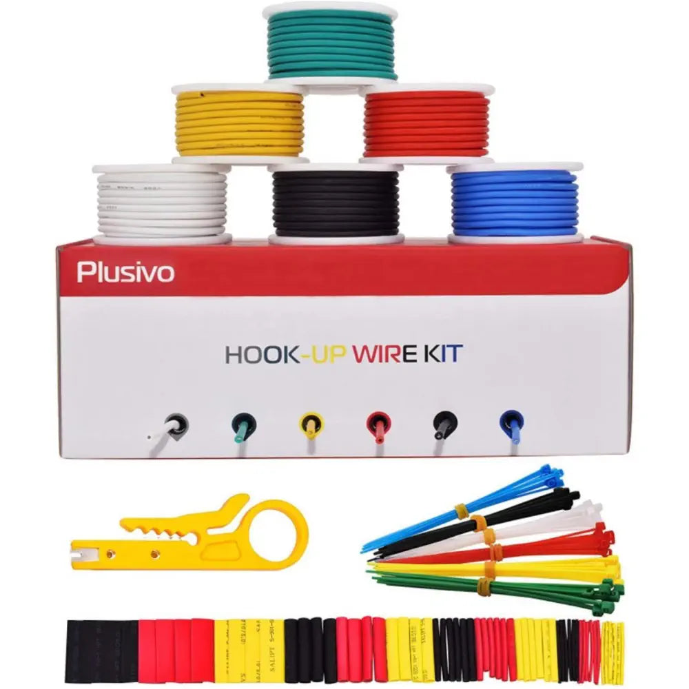 Plusivo 18AWG フックアップワイヤキット - 全6色  (各4.87m)