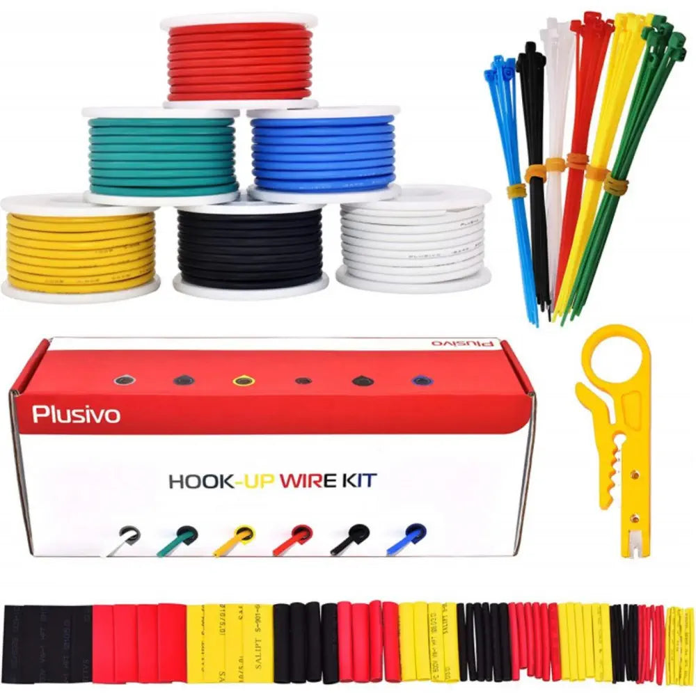 Plusivo 18AWG フックアップワイヤキット - 全6色  (各4.87m)