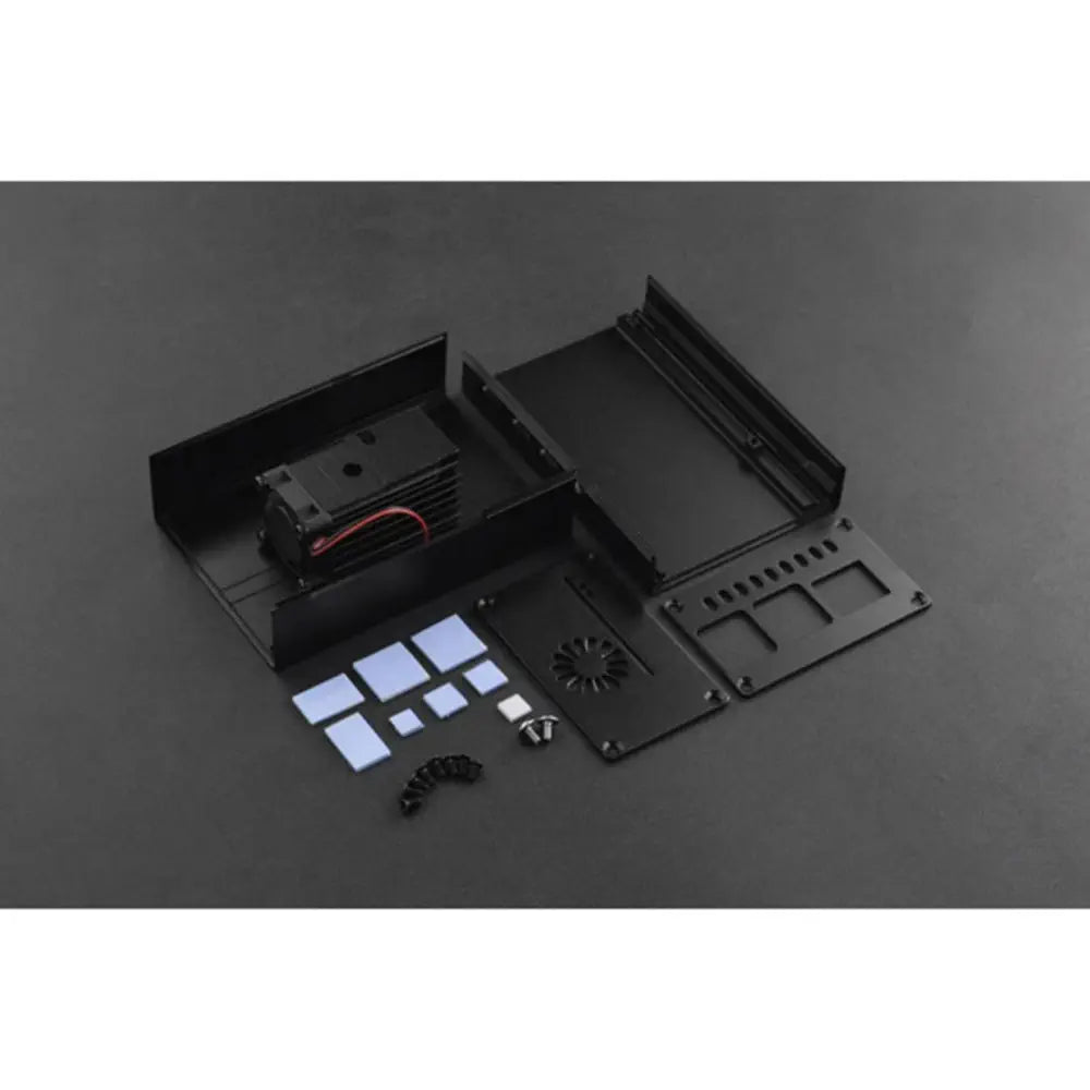 Raspberry Pi4用 ヒートシンク＆ファン搭載 メタルケース