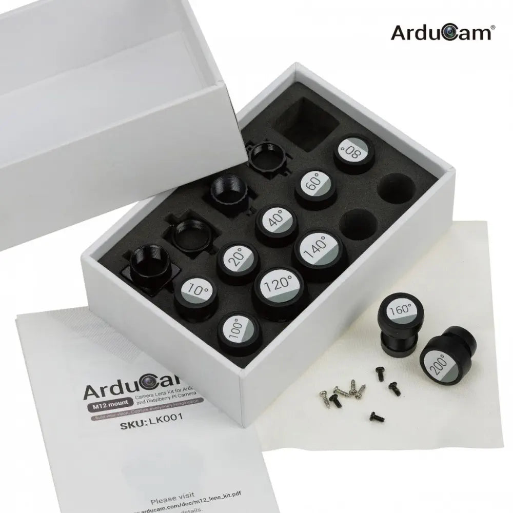 ArduCam Arduino および Raspberry Pi カメラ用 M12マウントカメラレンズキット