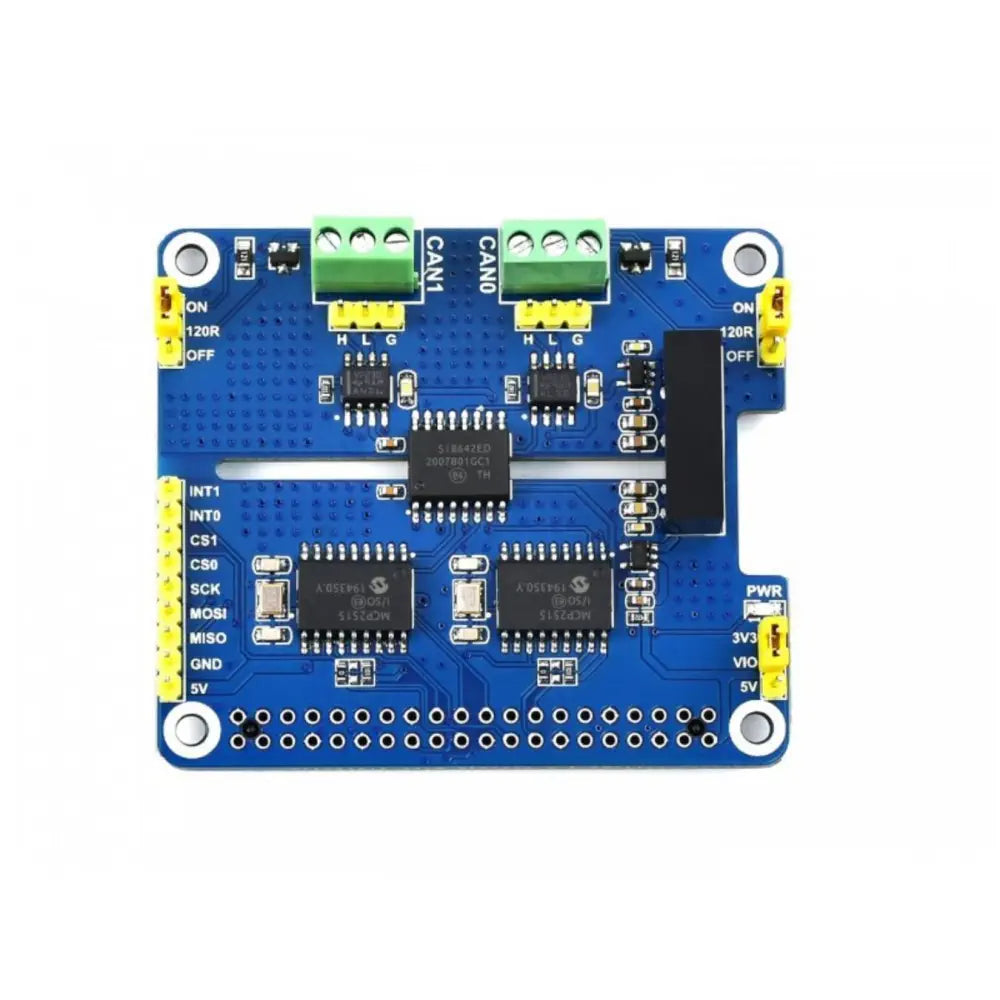 Waveshare Raspberry Pi用 2-Ch 絶縁型 CAN拡張HAT、デュアルチップソリューション
