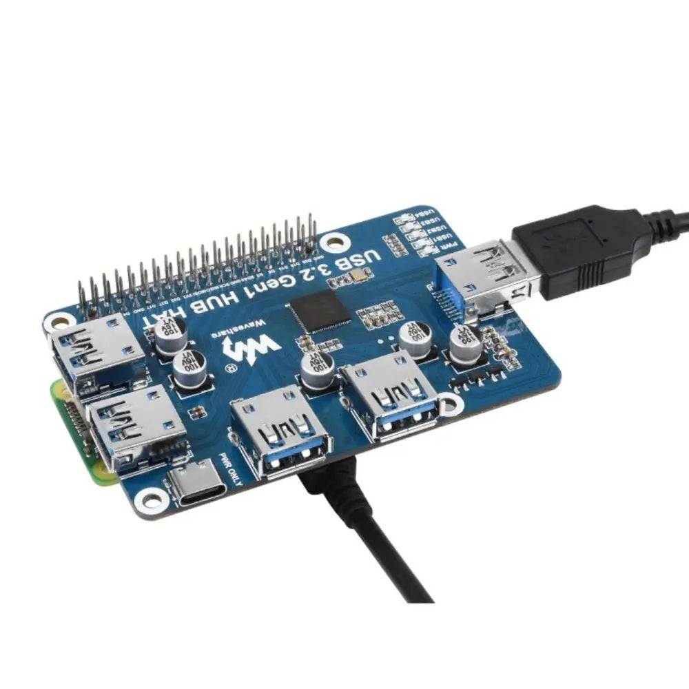 Waveshare Raspberry Pi用 4 x USB 3.2 Gen1ポート搭載 USB 3.2 Gen1 HUB HAT