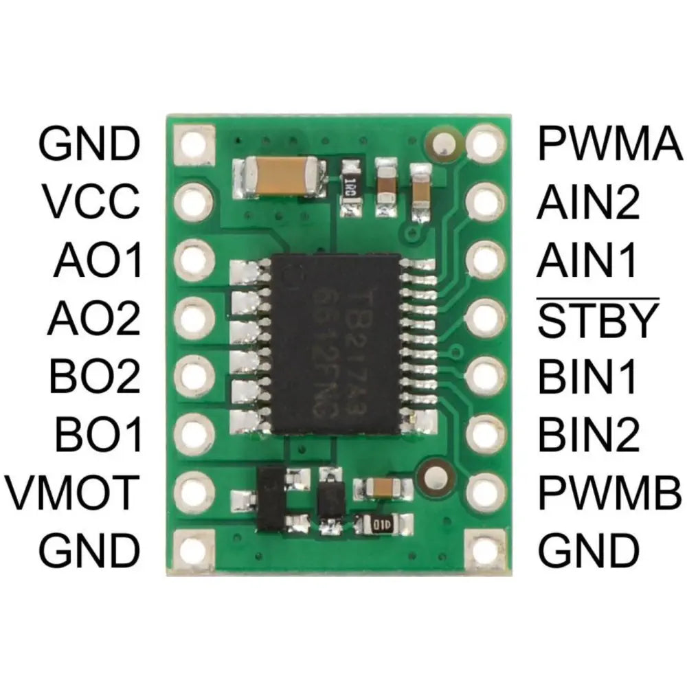 Pololu社のデュアルDCモータードライバ1A、4.5V-13.5V- TB6612FNG