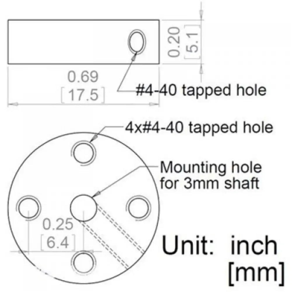 Pololu ユニバーサルアルミ 3mm マウントハブ（4-40）