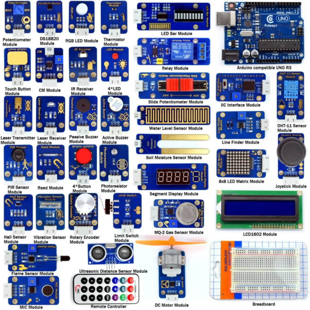 Adeept Uno R3用 42モジュール ウルティメイトセンサキット