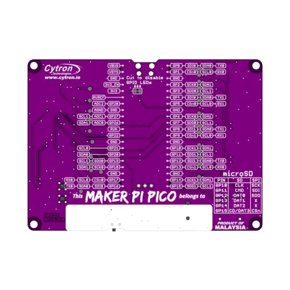 Maker Pi Pico (Pi Picoなし) : 初心者向け Raspberry Pi Pico 簡素化ボード