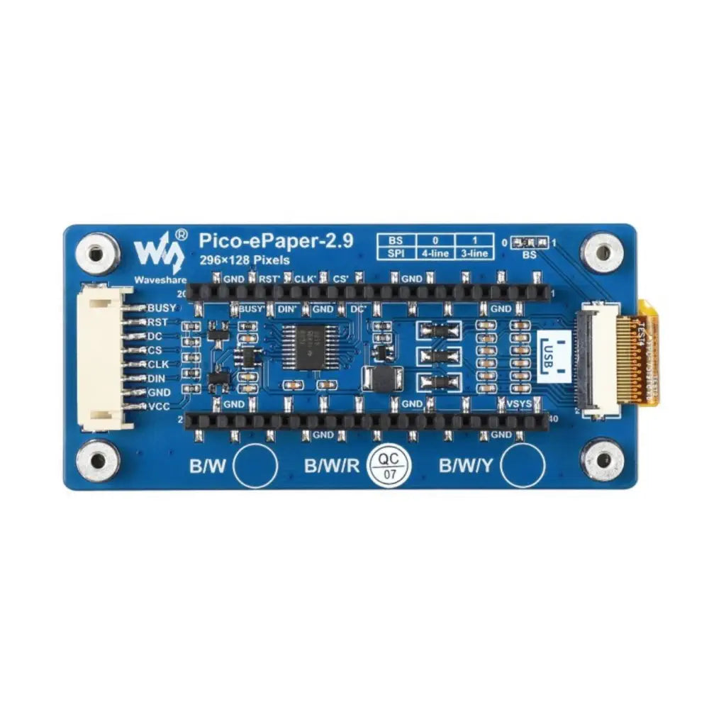 Raspberry Pi Pico 用 2.9インチ 電子ペーパー E-Ink ディスプレイ モジュール (B)、296x128、SPI