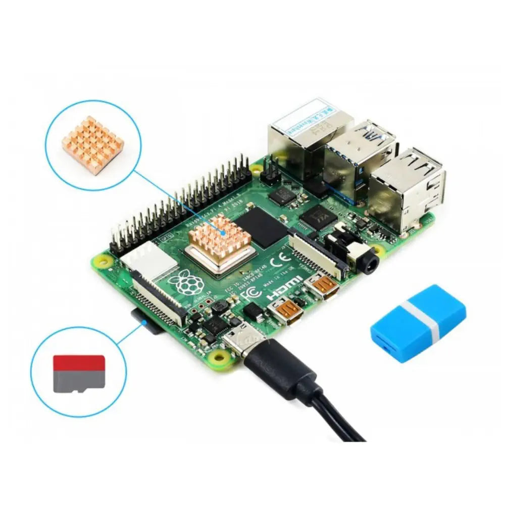 Raspberry Pi 4 Model B スタータキット（主要部品およびEUプラグ付属、Raspberry Piなし）