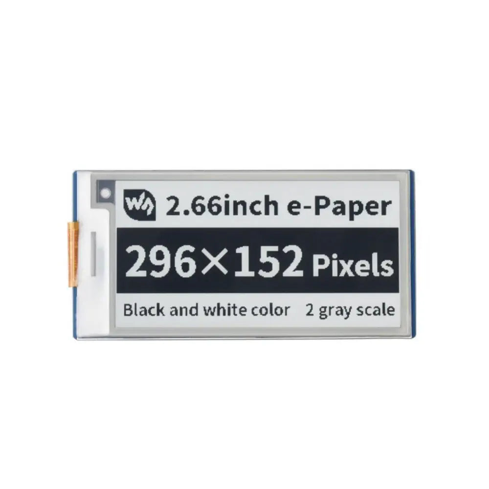 Raspberry Pi Pico用 2.66インチ 296 x 152 E-Paper E-Ink ディスプレイモジュール、SPI