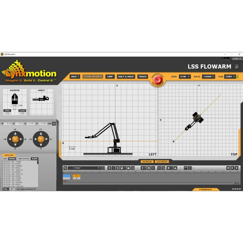 Lynxmotion SES-V2 ロボットアーム (3 DoF) スマートサーボキット付き