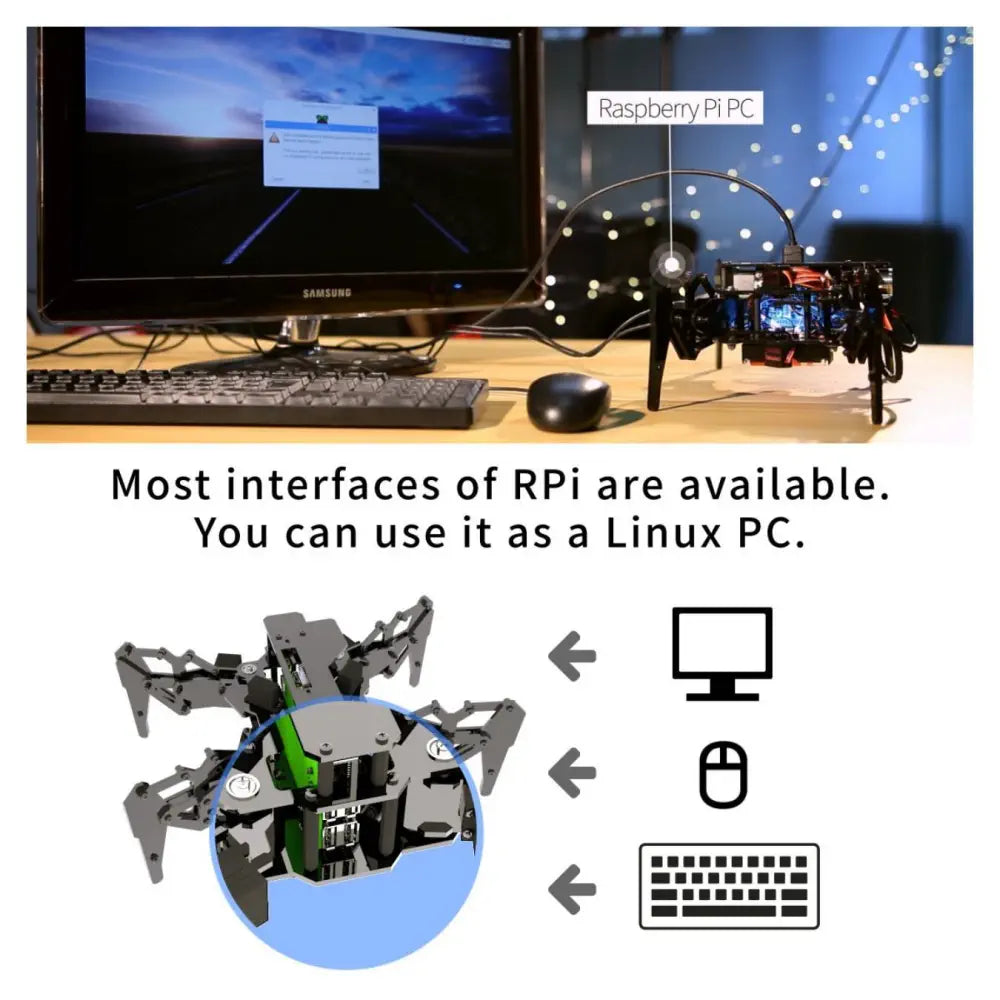 Raspberry Pi用 Adeept DarkPaw 四脚くも型 ロボットキット