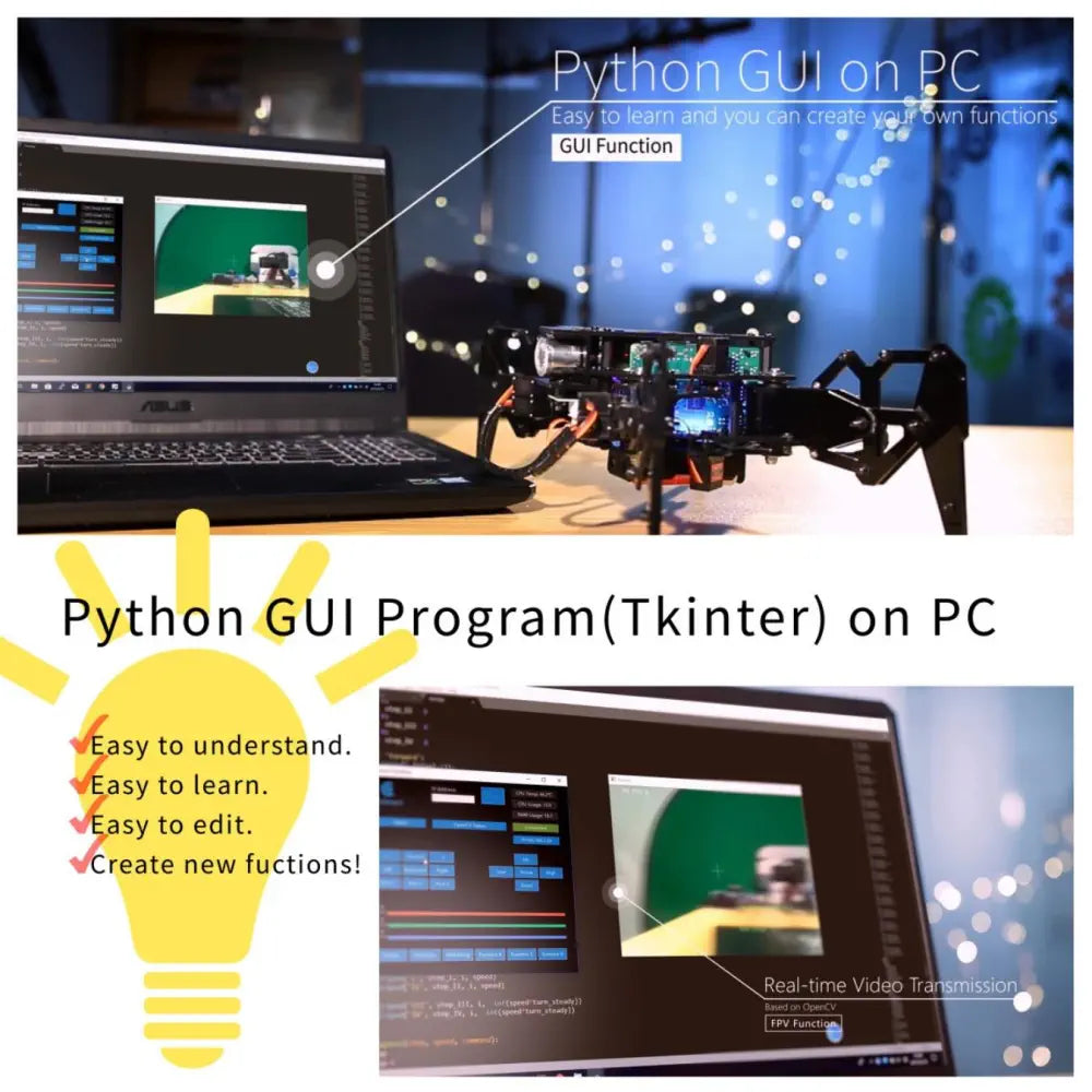Raspberry Pi用 Adeept DarkPaw 四脚くも型 ロボットキット - RobotShop