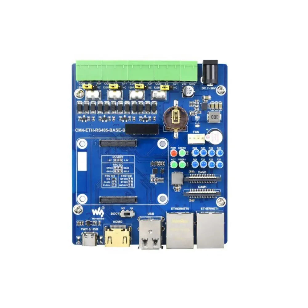 デュアル ETH クワッド RS485 ベースボード (B) Raspberry Pi CM4 ギガビットイーサネット 4チャンネル絶縁用