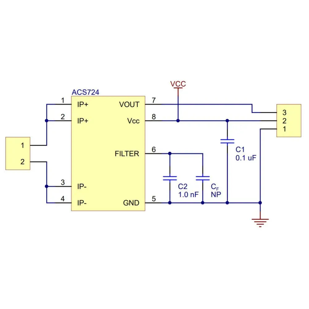 ACS724電流センサーキャリア（0〜30A）