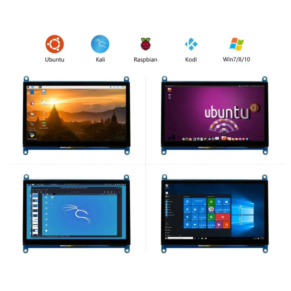 RC070N 7インチ タッチディスプレイ 1024 x 600 HDMIモニタ  Raspberry Pi 3B+ / 4B / Zero用