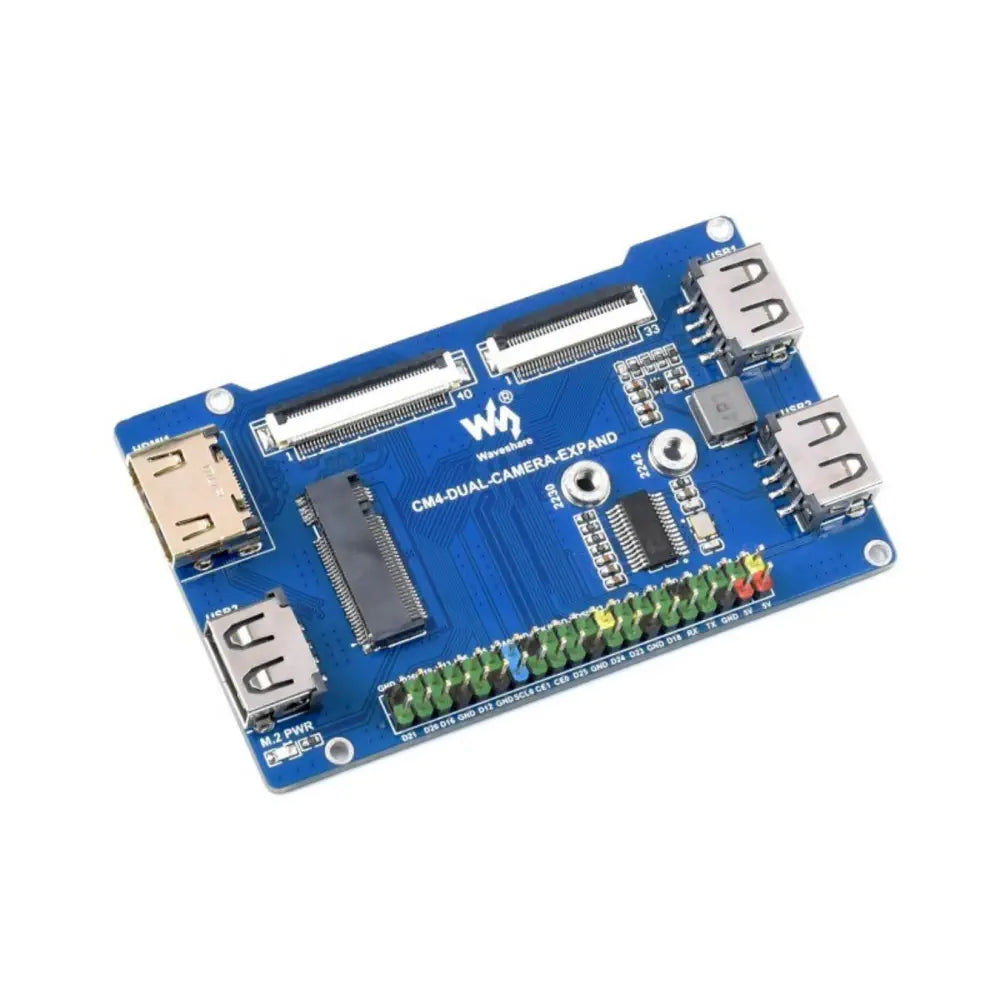 RPi CM4用 二眼カメラベースボード (インタフェースエクスパンダ および FFCなし)