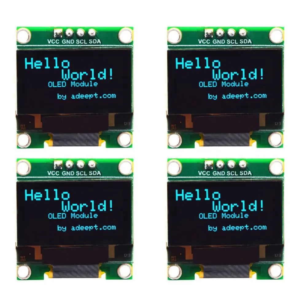 Adeept 0.96インチ OLEDモジュール 128 x 64 SSD1306 I2Cシリアル 自発光型ディスプレイ (4x)