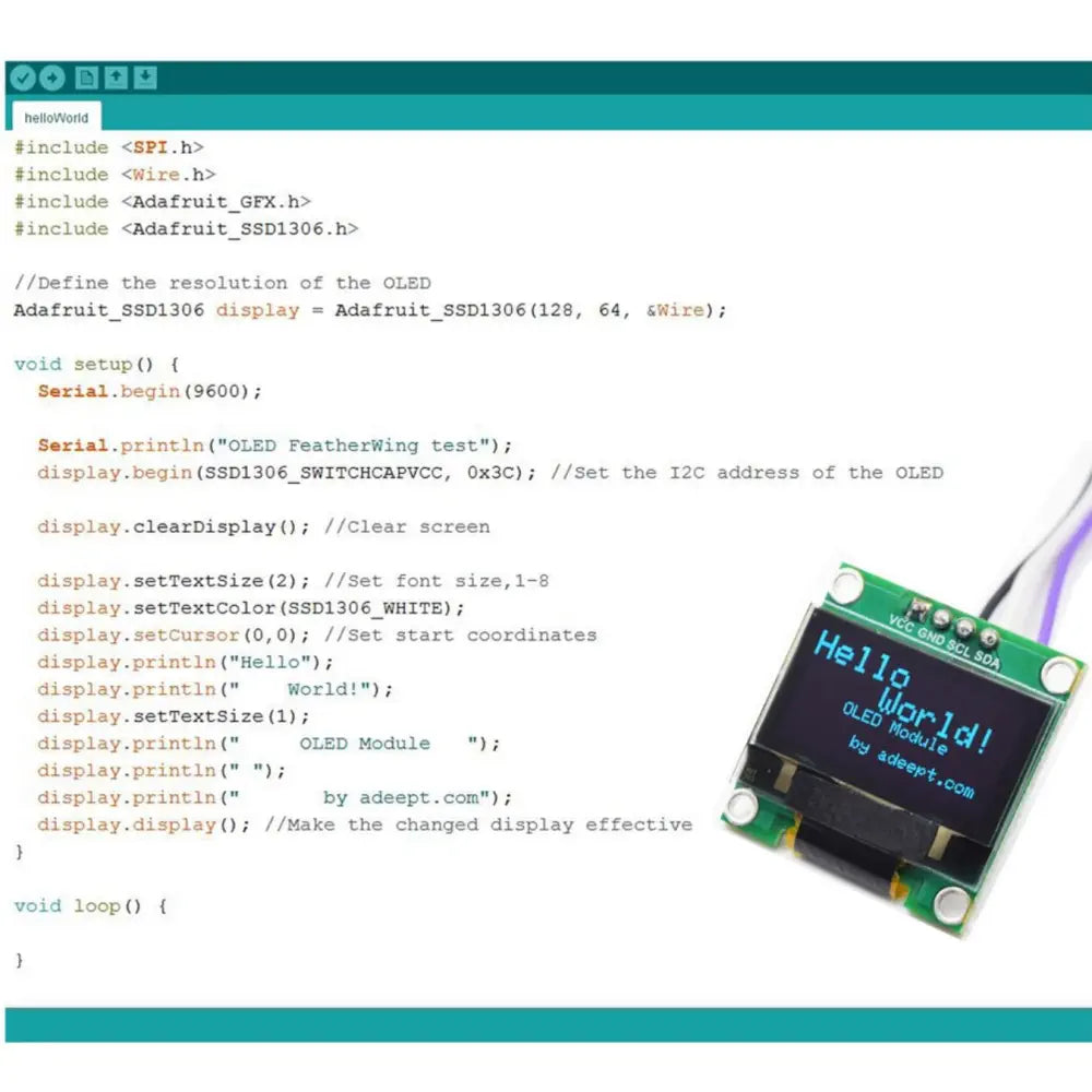 Adeept 0.96インチ OLEDモジュール 128 x 64 SSD1306 I2Cシリアル 自発光型ディスプレイ (4x)
