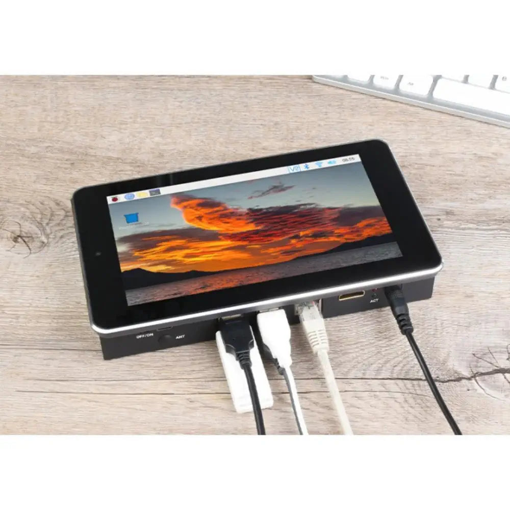 7Inch タッチスクリーン オールインワンキット 5MPカメラ アルミ製ケース付き (USプラグ)  Raspberry Pi CM4用