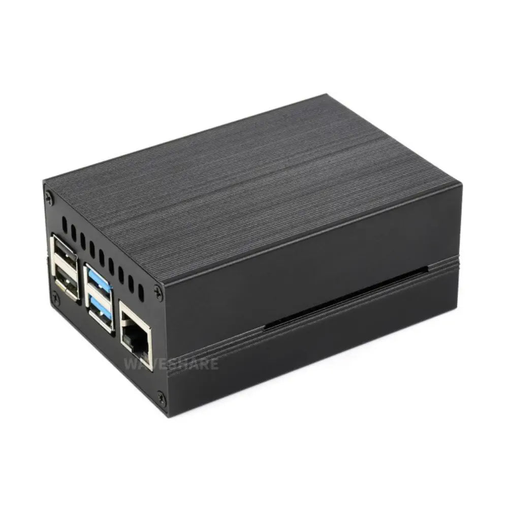 Stripe Raspberry Pi 4用アルミニウム冷却ケース、フィン付きアクティブ冷却器内蔵
