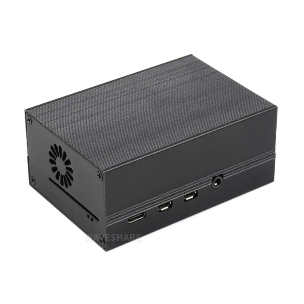 Stripe Raspberry Pi 4用アルミニウム冷却ケース、フィン付きアクティブ冷却器内蔵