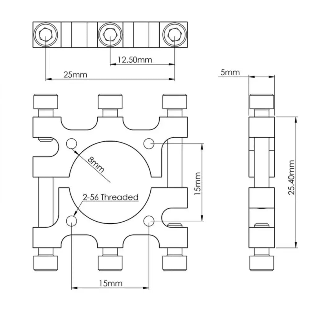 Lynxmotion UAV  -  16mm アルミクランプ（2個セット）
