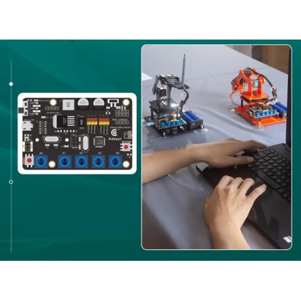 Adeept 5-DOF Arduino互換プログラマブルオレンジロボットアームキット、OLED ディスプレイ付き