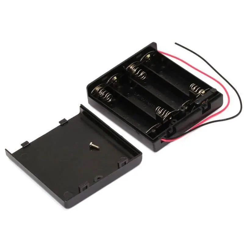 電池ホルダ 4 x 単3電池用 カバー & スイッチ付き