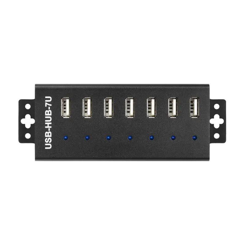 工業用 USBハブ 7 x USB 2.0ポート (USプラグ)