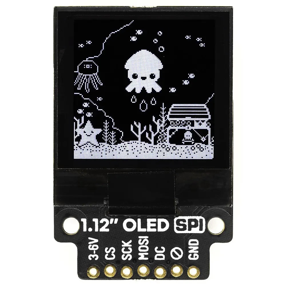 1.12インチ モノクロOLED (128x128、白/黒) ブレイクアウト SPI